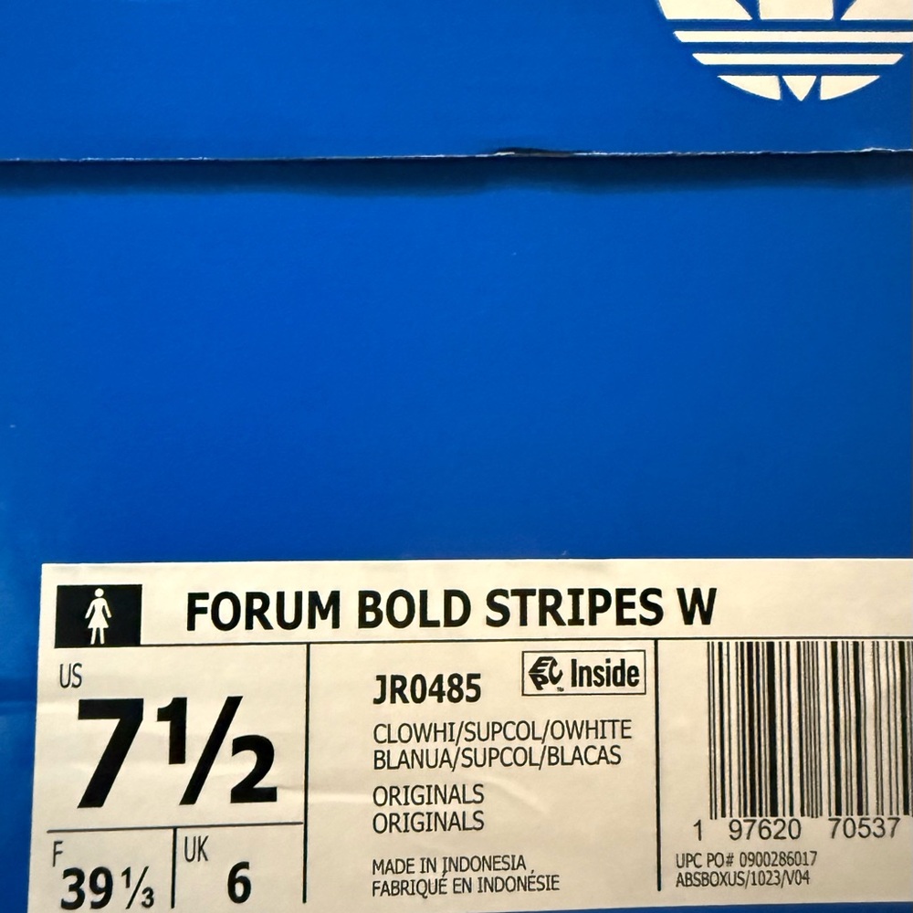 ADIDAS FORUM BOLD STRIPES SHOES White and Green Sneakers size 7 1/2 - Picture 9 of 9